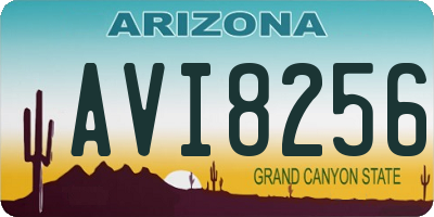 AZ license plate AVI8256