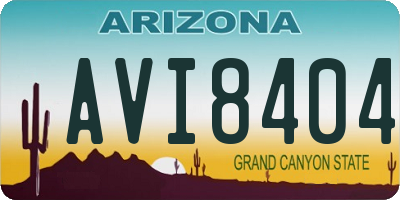 AZ license plate AVI8404