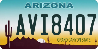 AZ license plate AVI8407