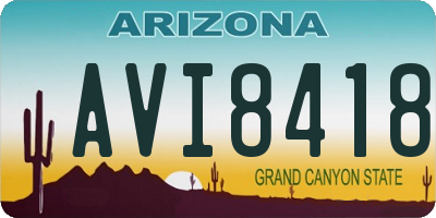 AZ license plate AVI8418