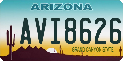 AZ license plate AVI8626