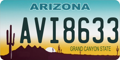 AZ license plate AVI8633