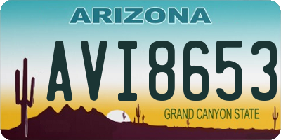AZ license plate AVI8653