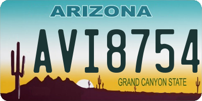 AZ license plate AVI8754