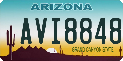 AZ license plate AVI8848