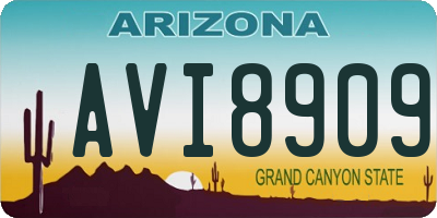AZ license plate AVI8909