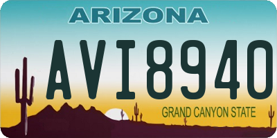 AZ license plate AVI8940