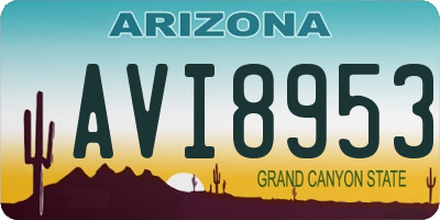 AZ license plate AVI8953