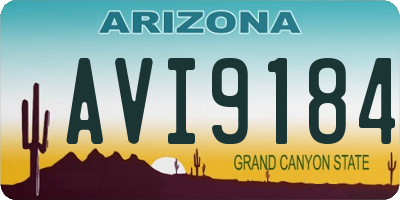 AZ license plate AVI9184