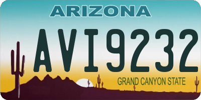 AZ license plate AVI9232