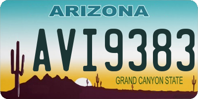 AZ license plate AVI9383