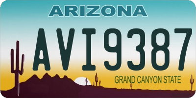 AZ license plate AVI9387