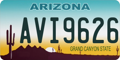 AZ license plate AVI9626