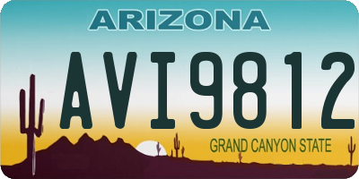 AZ license plate AVI9812