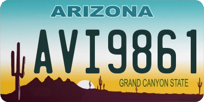 AZ license plate AVI9861