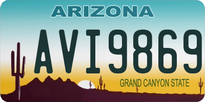 AZ license plate AVI9869