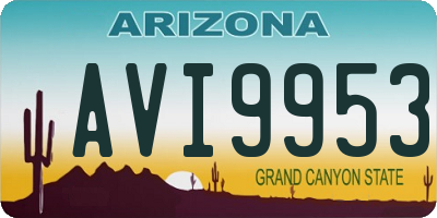 AZ license plate AVI9953