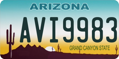 AZ license plate AVI9983