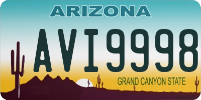 AZ license plate AVI9998