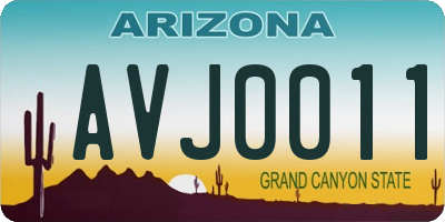 AZ license plate AVJ0011