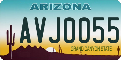 AZ license plate AVJ0055