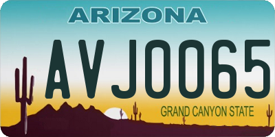 AZ license plate AVJ0065