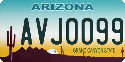 AZ license plate AVJ0099