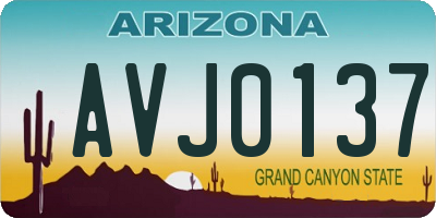 AZ license plate AVJ0137