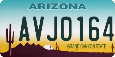 AZ license plate AVJ0164