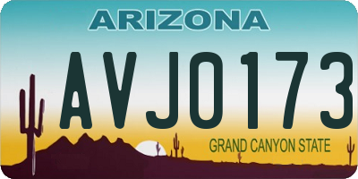 AZ license plate AVJ0173