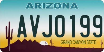 AZ license plate AVJ0199