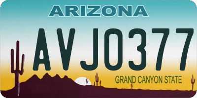AZ license plate AVJ0377