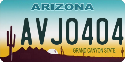 AZ license plate AVJ0404
