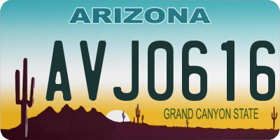 AZ license plate AVJ0616