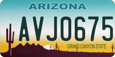 AZ license plate AVJ0675