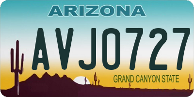 AZ license plate AVJ0727