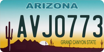 AZ license plate AVJ0773