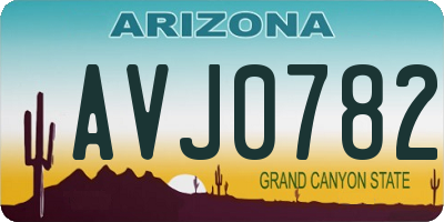 AZ license plate AVJ0782