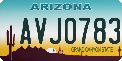 AZ license plate AVJ0783