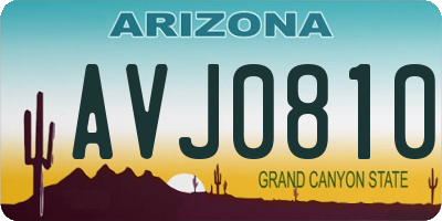 AZ license plate AVJ0810
