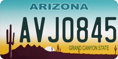 AZ license plate AVJ0845