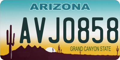 AZ license plate AVJ0858