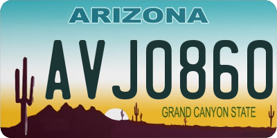 AZ license plate AVJ0860