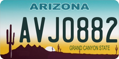 AZ license plate AVJ0882