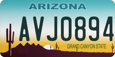 AZ license plate AVJ0894
