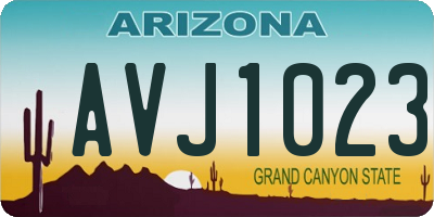 AZ license plate AVJ1023