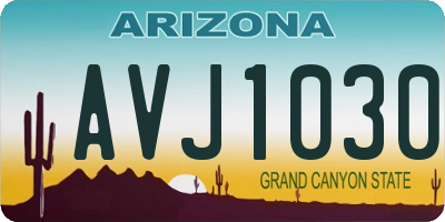 AZ license plate AVJ1030
