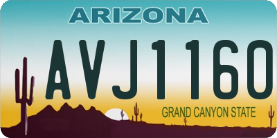 AZ license plate AVJ1160