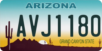 AZ license plate AVJ1180