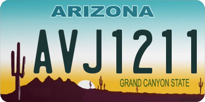 AZ license plate AVJ1211